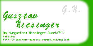 gusztav nicsinger business card